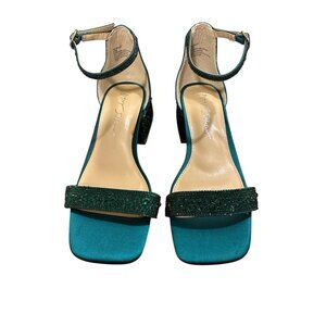 Betsey Johnson Womens SB-Grant Teal Green Glitter Heels Size 6.5m